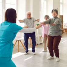 Older adults in fitness class