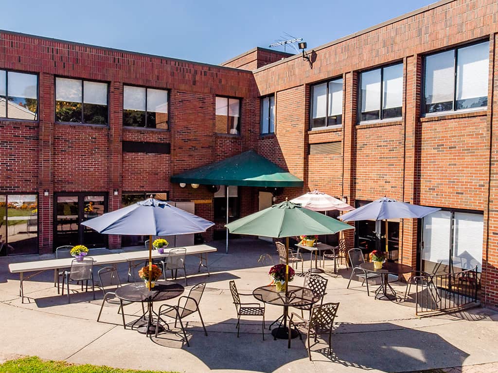 CareOne at Lowell-Exterior, outdoor seating